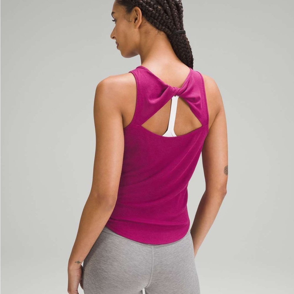 Lululemon Modal Silk Twist-Back Yoga Tank Top Magenta Purple